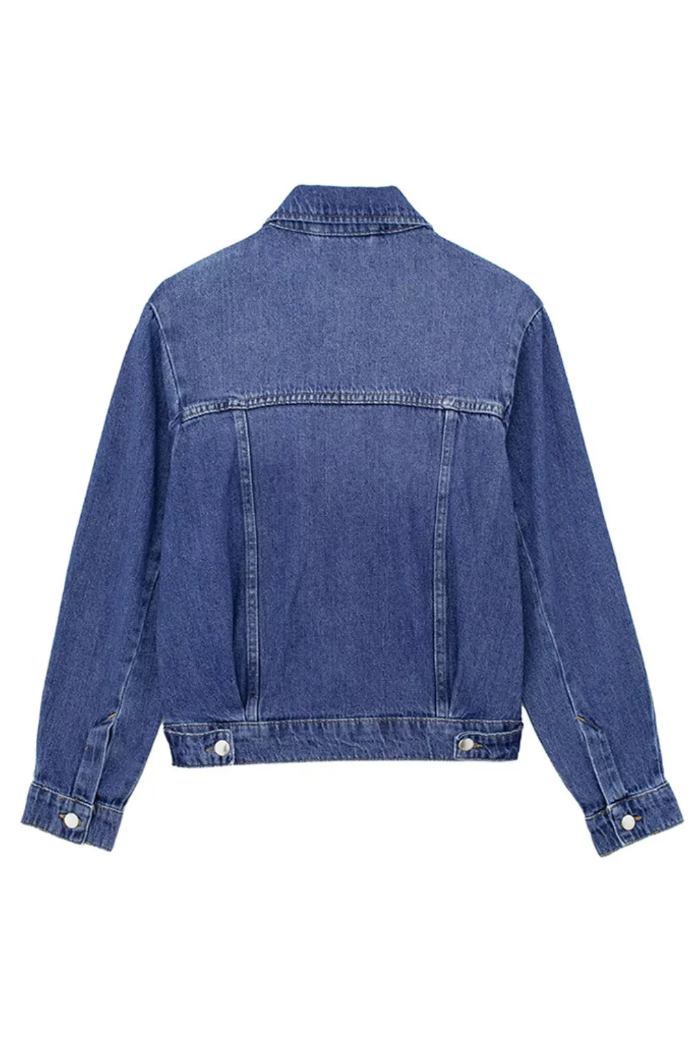 'Bertha' Collared Cropped Denim Jacket