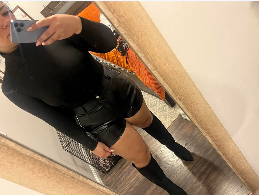 black leather shorts high waist