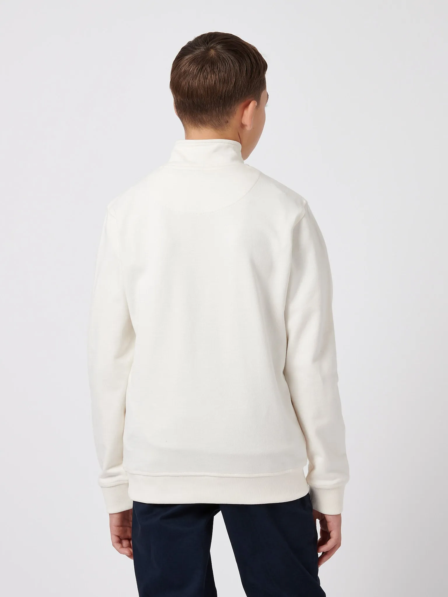 Boys Double Horsemen 1/4 Zip in Whisper White