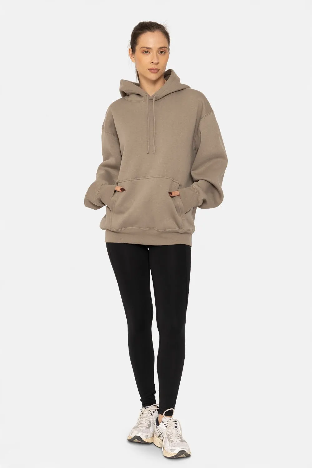 Cotton Blend Drop Shoulder Hoodie