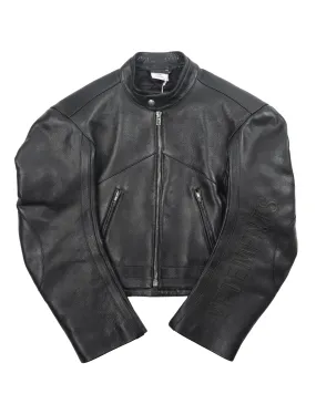 Cropped Leather Moto Jacket w/ Tags