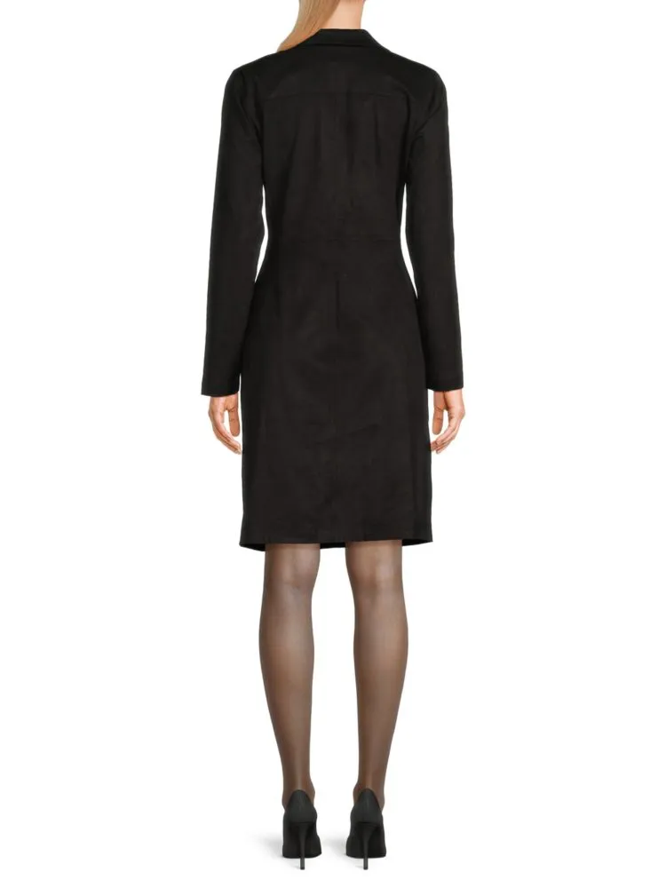 Donna Karan Tie Front Shirt Dress, Black