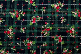 FB: Punk Strawberry Green Check Patchwork / Craft Fabric SOLD OUT