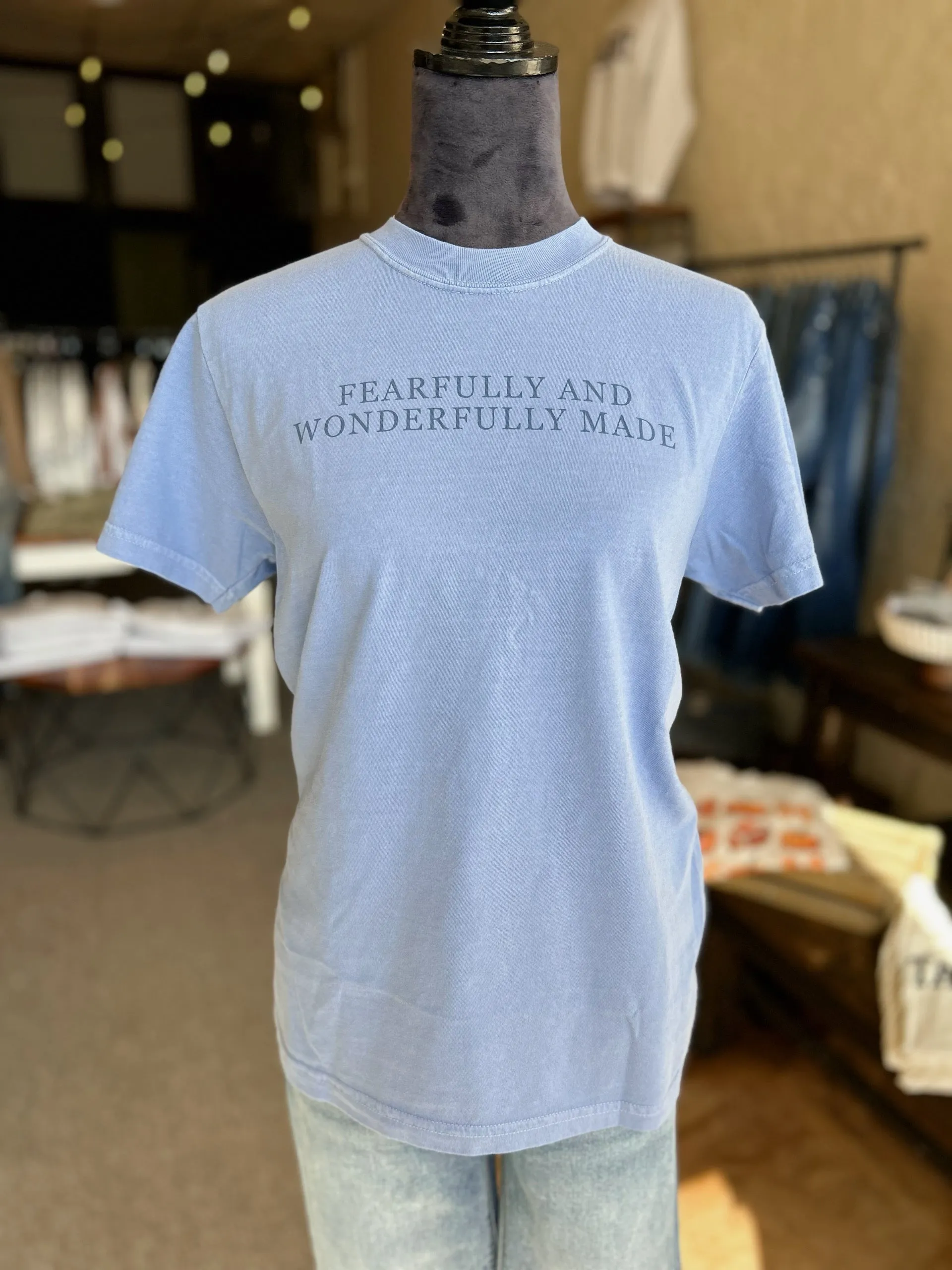 Fearfully   Wonderfully Made Tee - Denim Blue