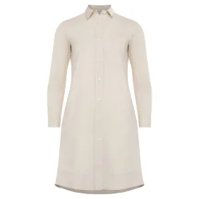 Gathered Back Shirt Dress - Chalk