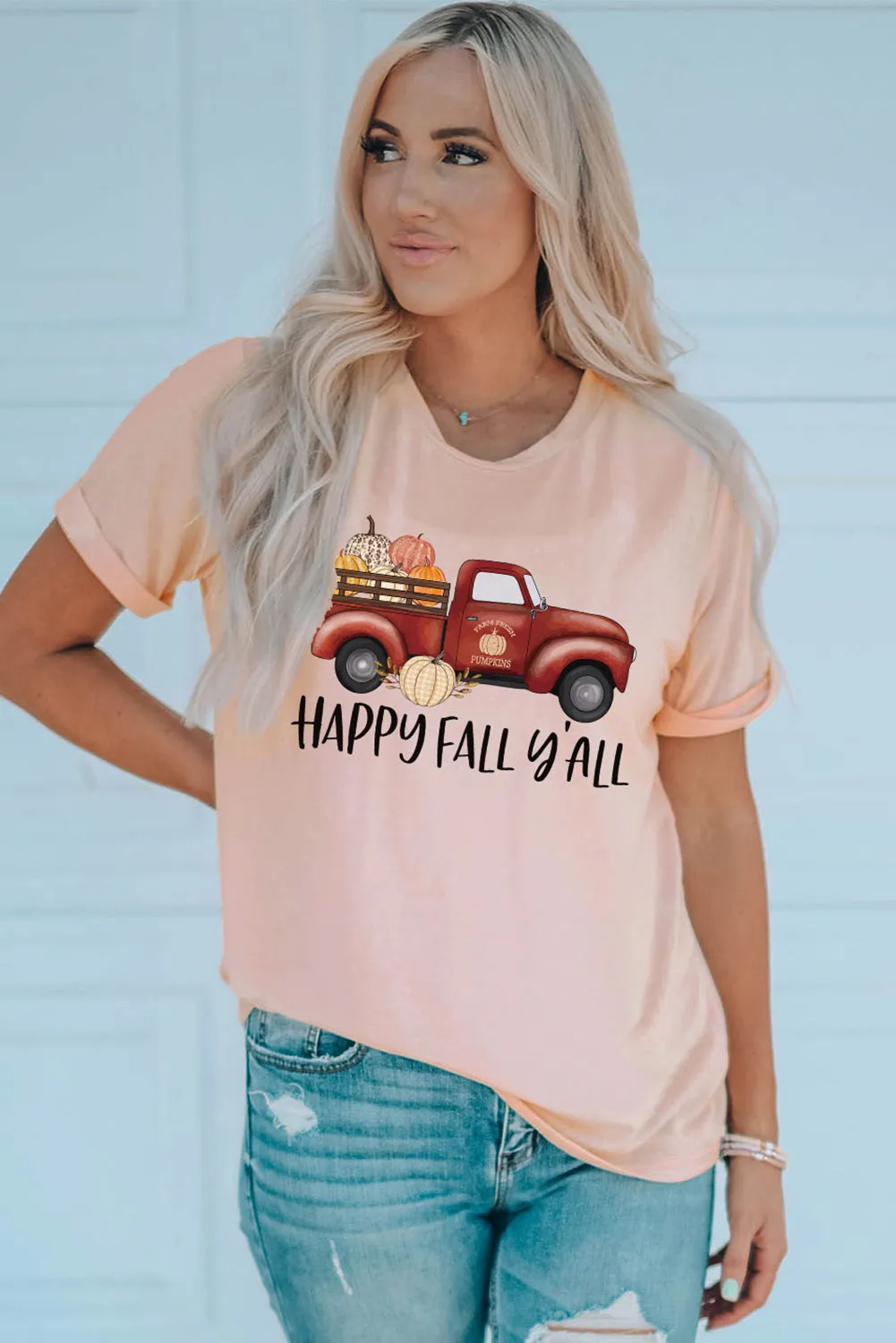 Happy Fall Pumpkin Truck Graphic Tee