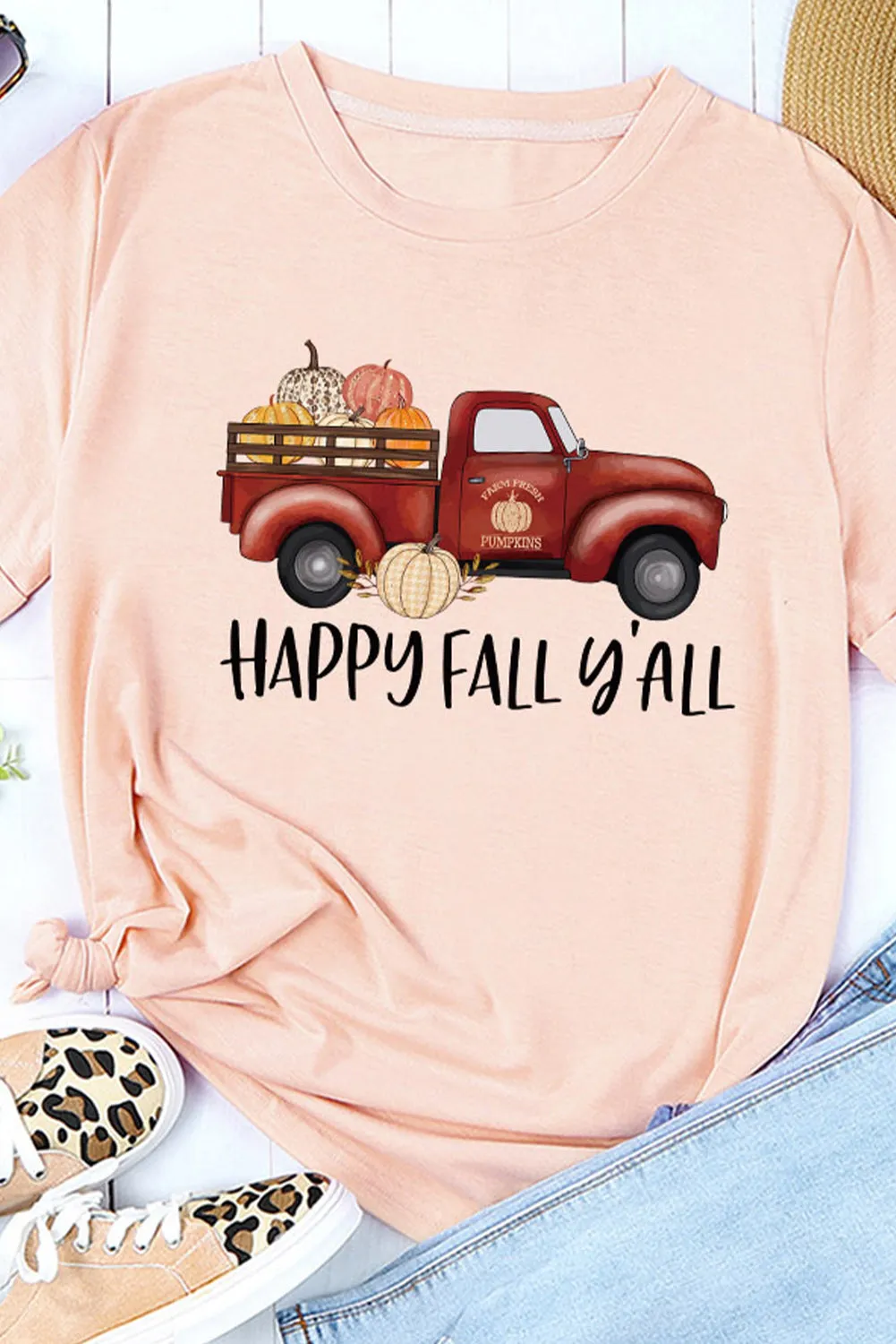 Happy Fall Pumpkin Truck Graphic Tee