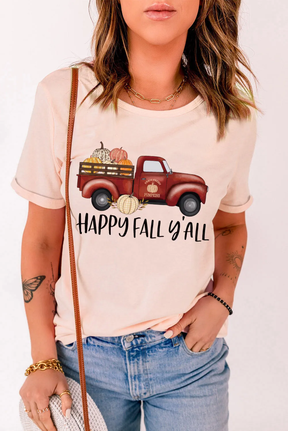 Happy Fall Pumpkin Truck Graphic Tee