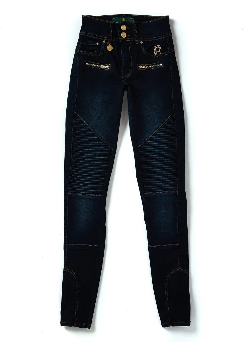 Holland Cooper Biker Ladies Jean in Deep Indigo