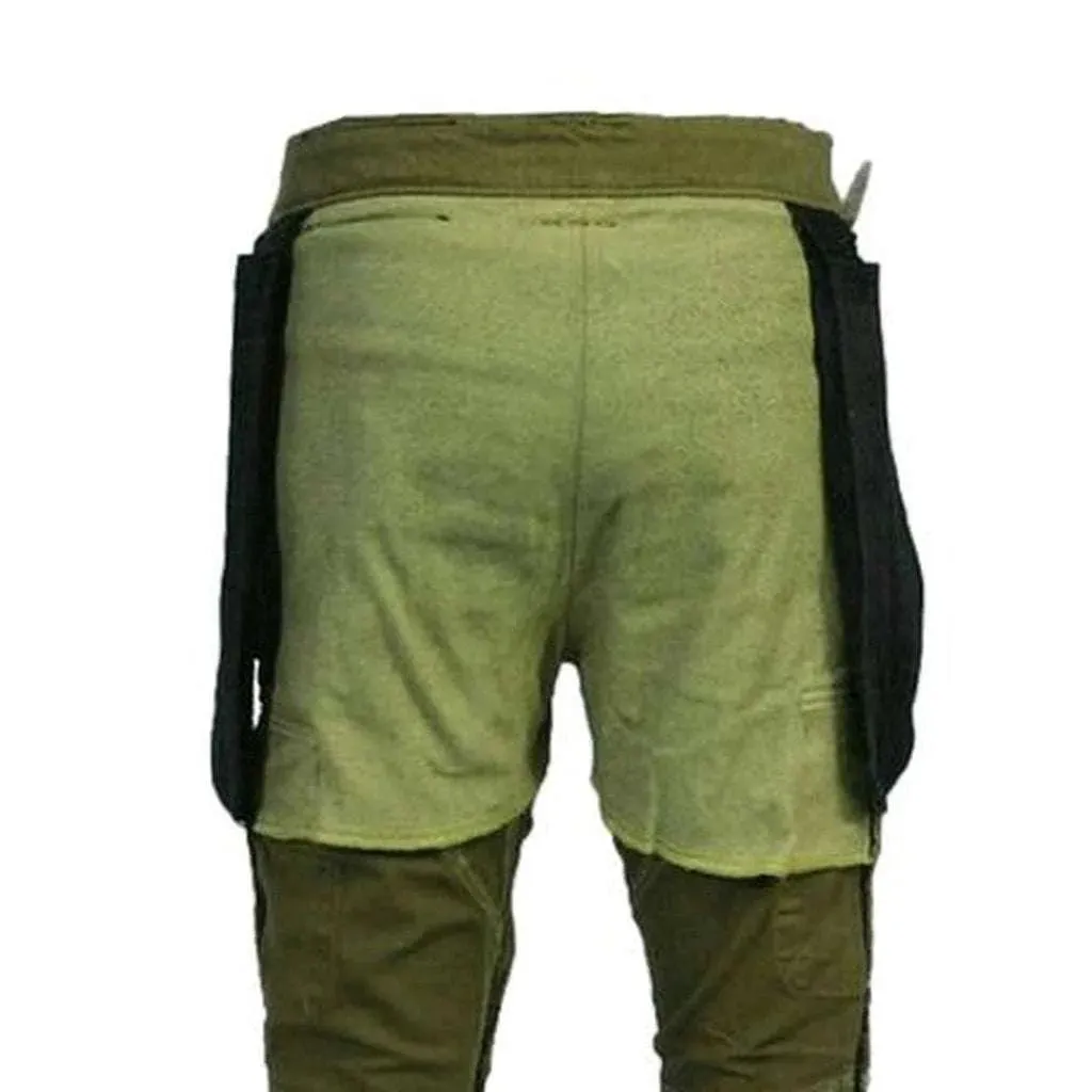 Khaki kevlar men's biker jeans