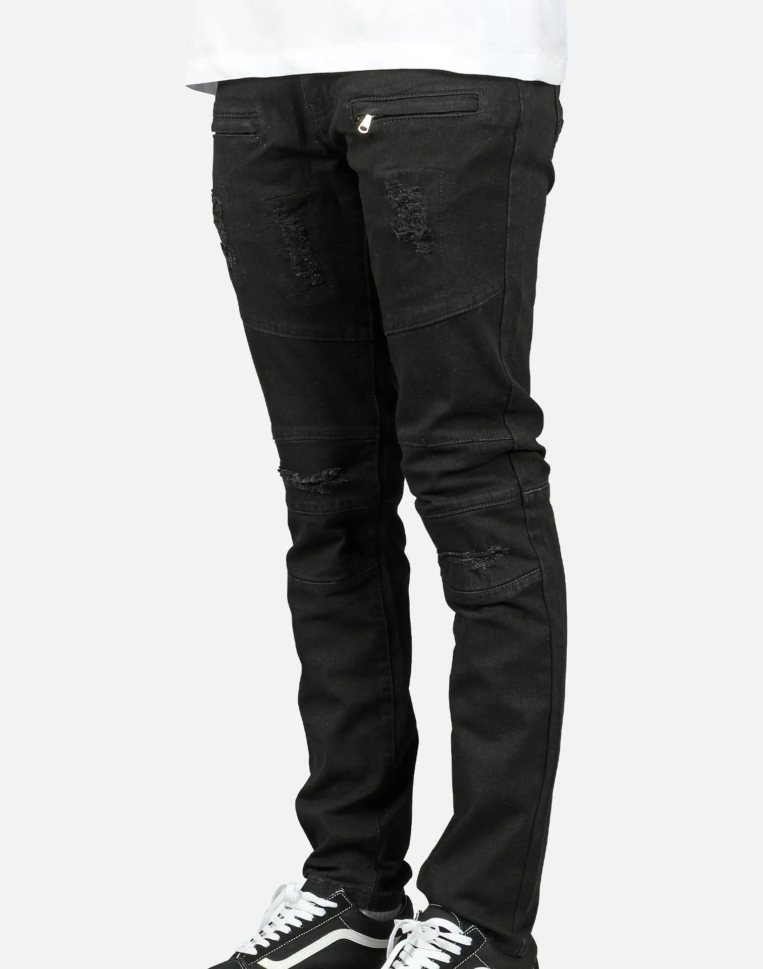 Kilogram DISTRESSED MOTO REPAIR JEANS