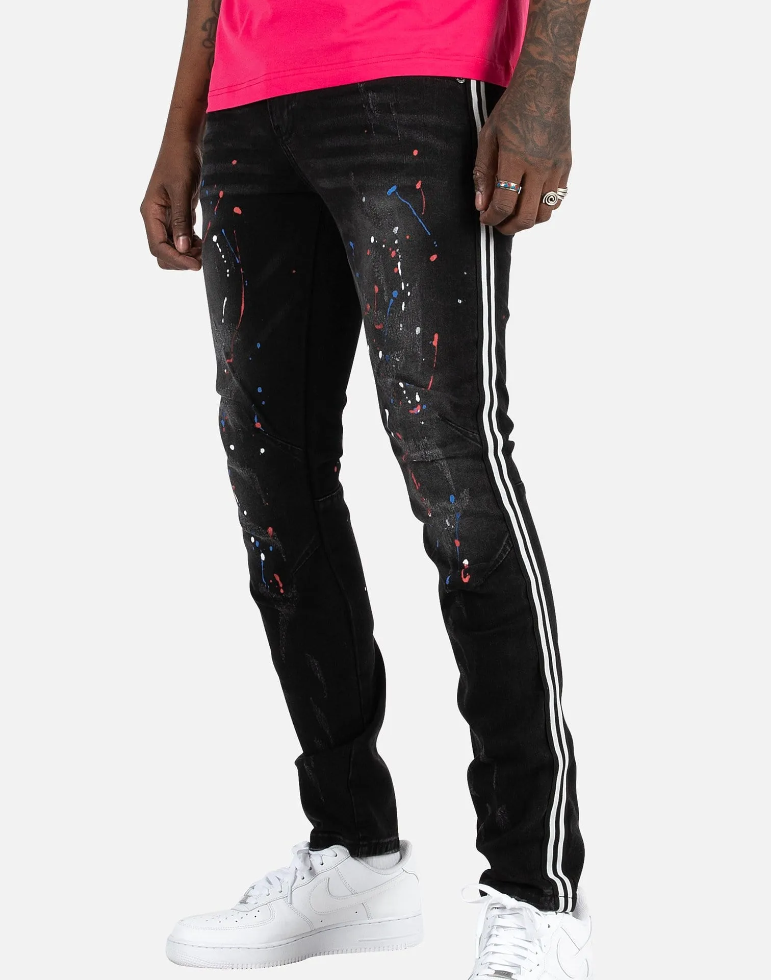 Kilogram SPLATTER PAINT STRIPED JEANS