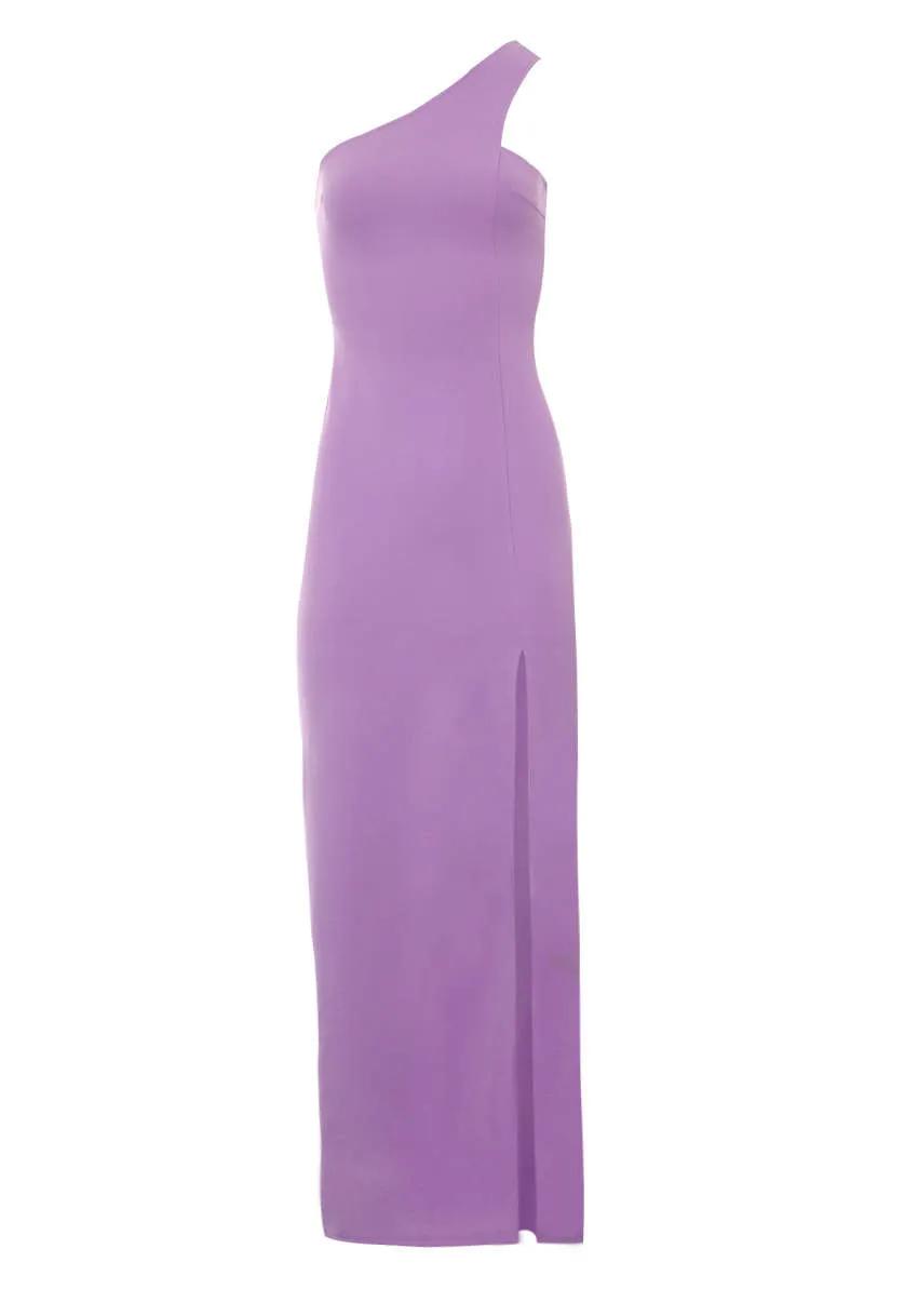 Lilac Asymmetric Thigh Split Maxi Dress