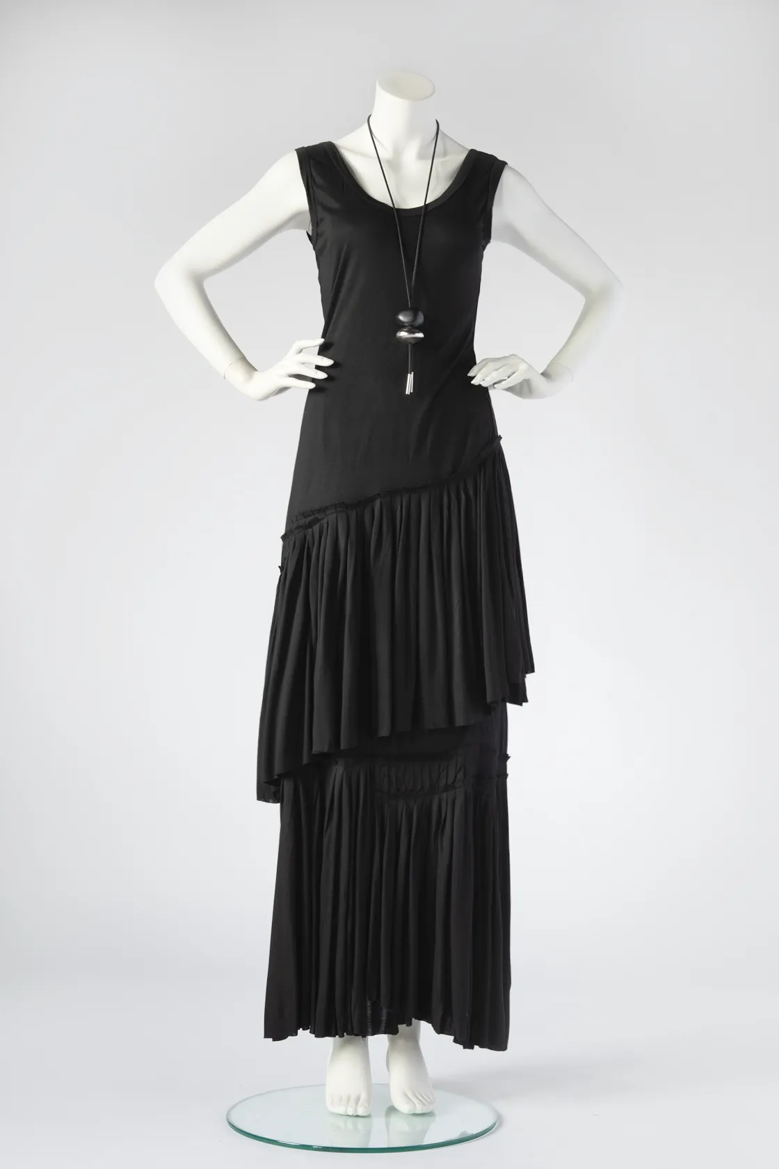 Lizza Dress in Black Rayon Jersey