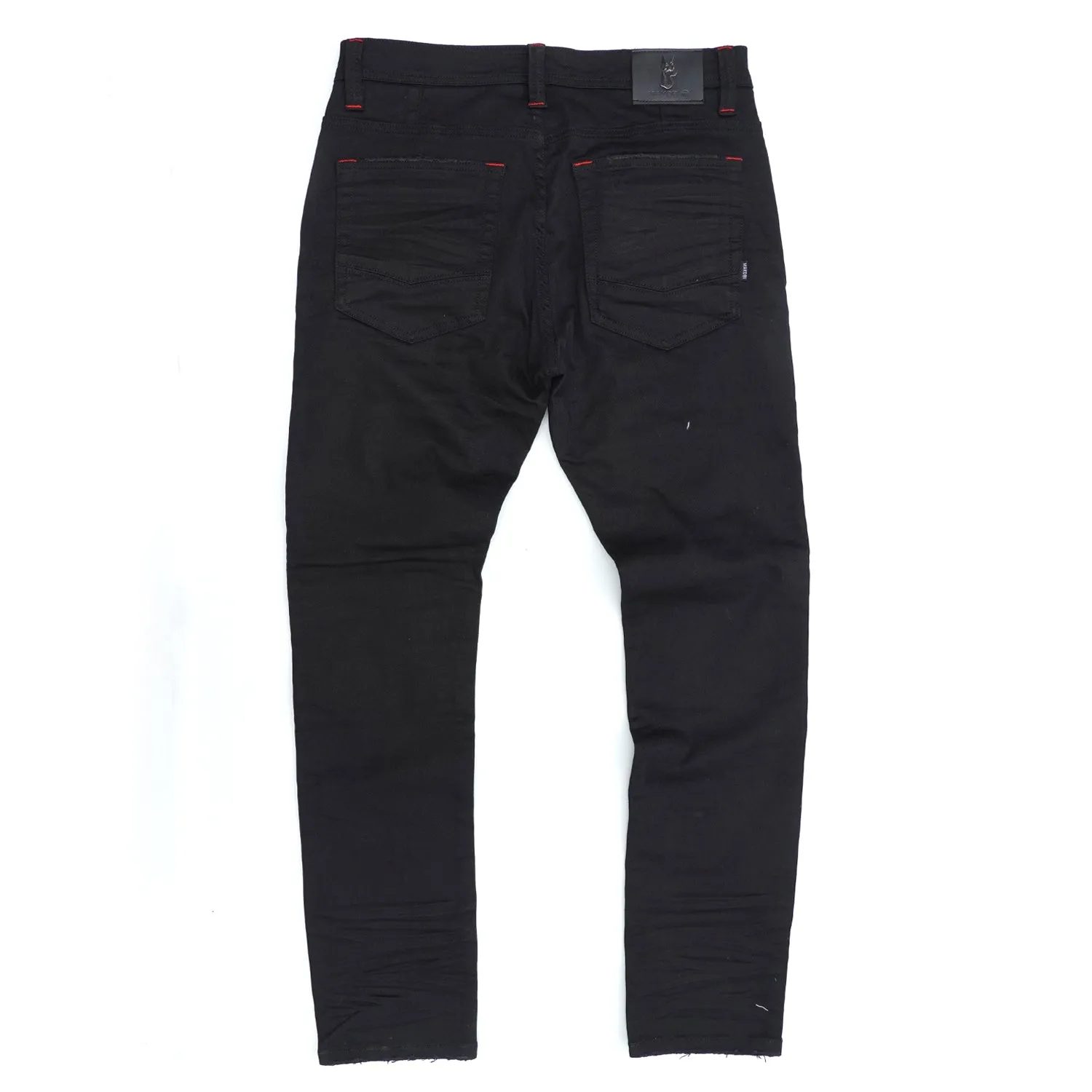 M1926 - Makobi Core Denim Biker Jeans - Jet Black