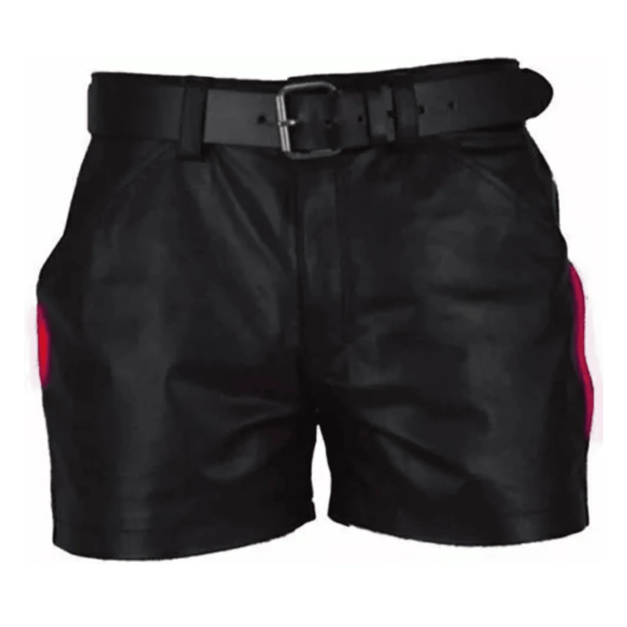 Mens Leather Shorts Half Pants Style with Strips