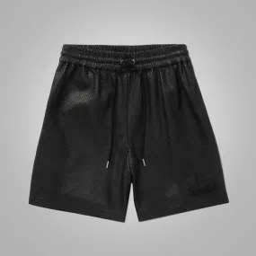 New Black Leather Shorts For Men