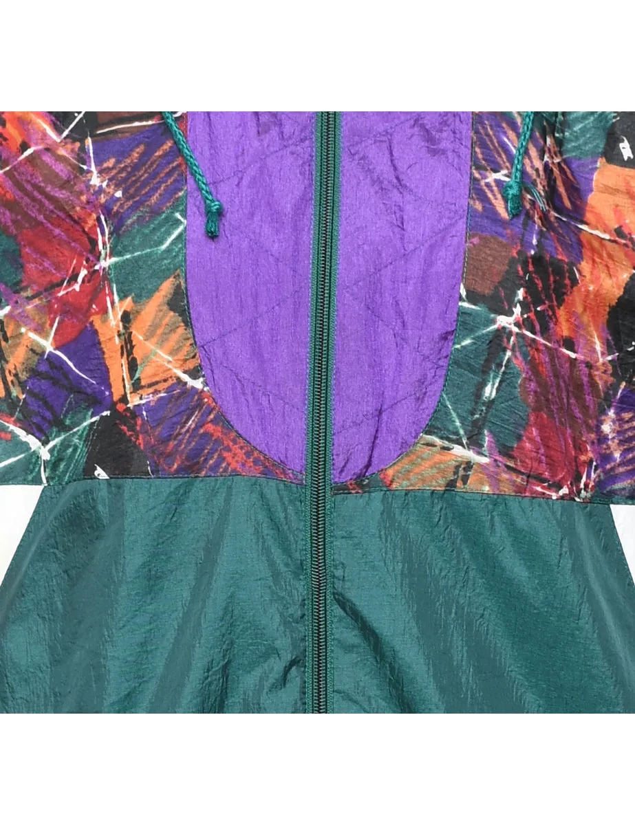 Patchwork Design Multi-Colour Nylon Jacket - L