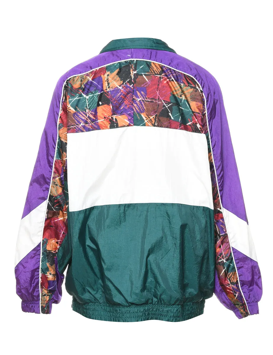 Patchwork Design Multi-Colour Nylon Jacket - L