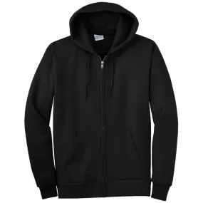 Port & Company Men's Jet Black Ultimate Full Zip Hooded Sweatshirt