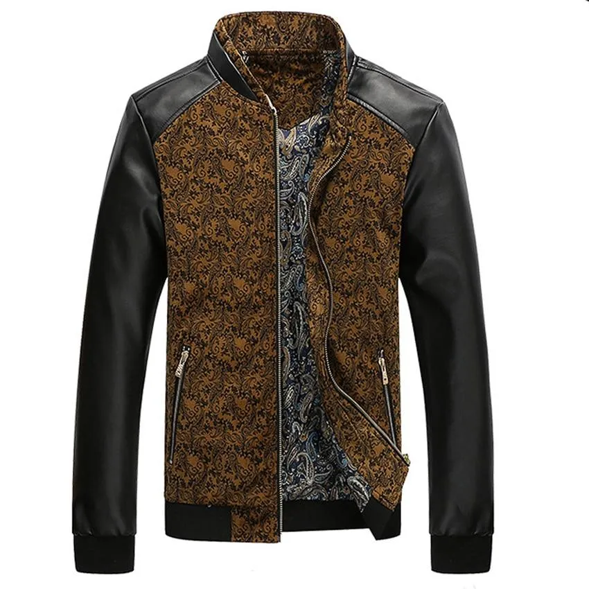 Premium Patchwork Leather Slim Fit Jacket