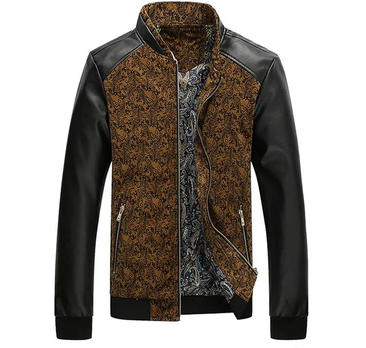 Premium Patchwork Leather Slim Fit Jacket