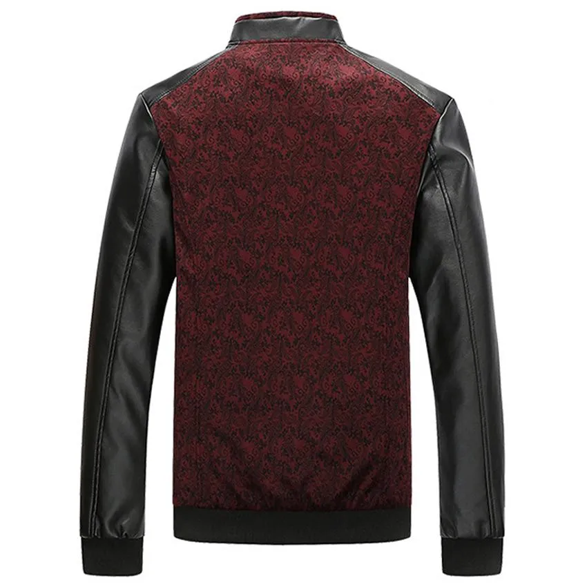 Premium Patchwork Leather Slim Fit Jacket