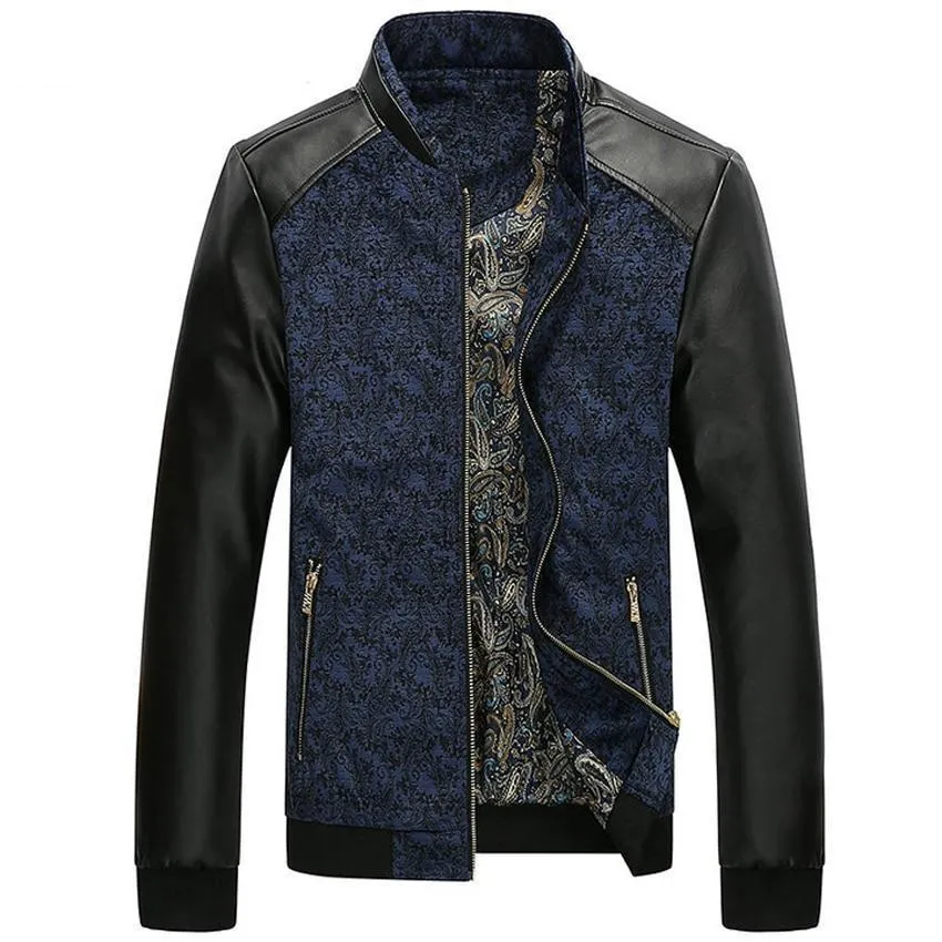 Premium Patchwork Leather Slim Fit Jacket