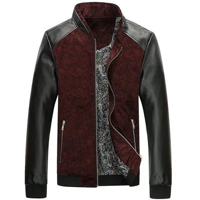 Premium Patchwork Leather Slim Fit Jacket