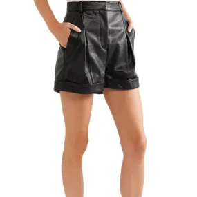 Real Lambskin Leather Women's Motor Biker Shorts