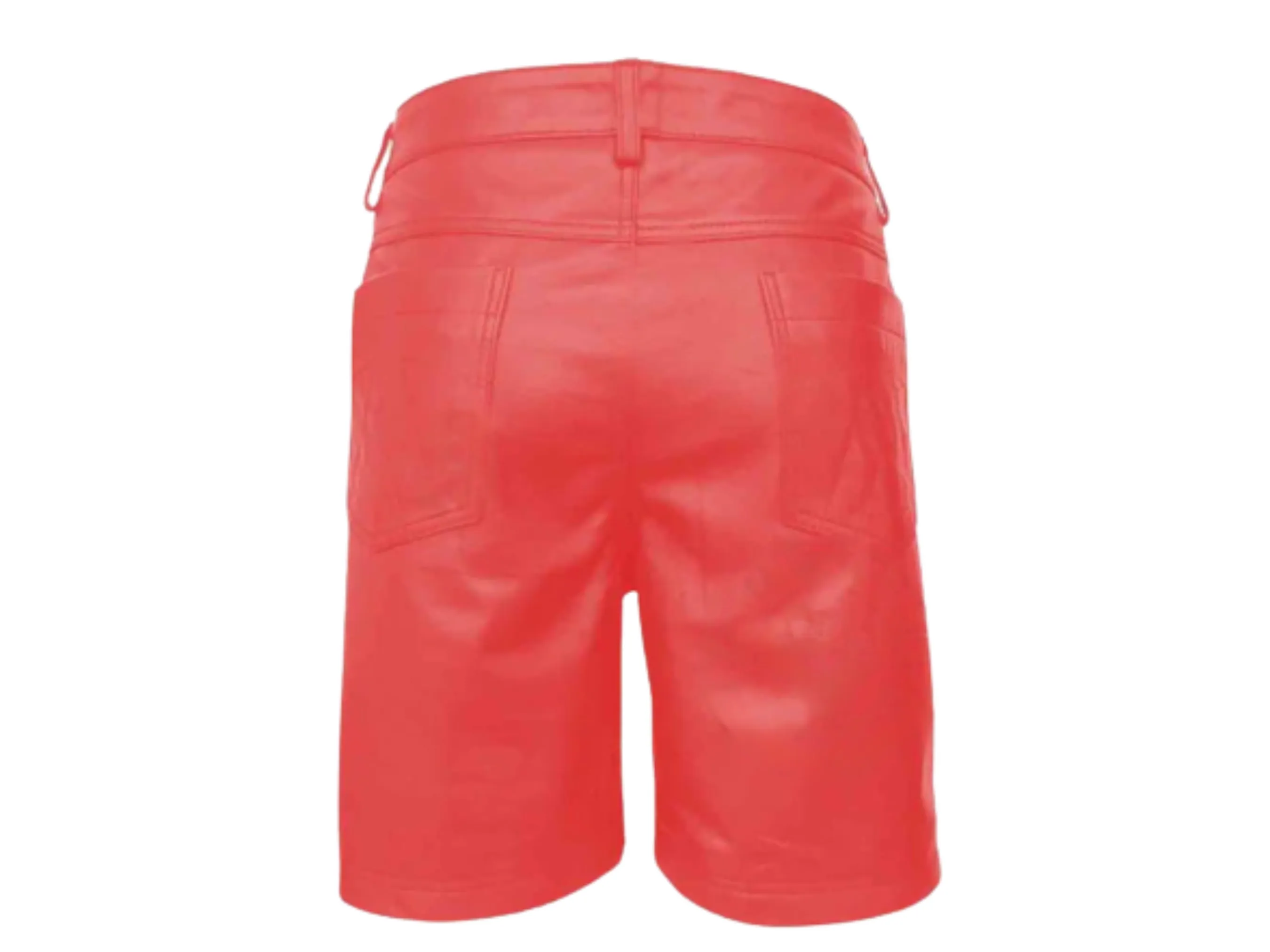 Real Red Leather Bermuda Shorts for Womens - Leather Shorts for Ladies