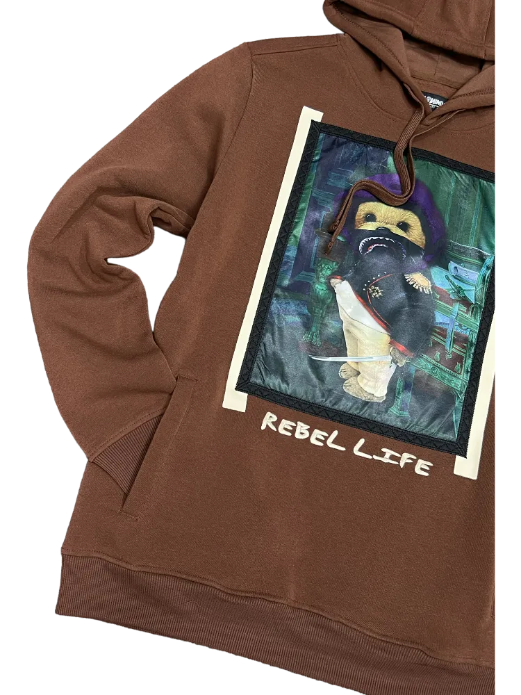 Rebel Minds Brown Men's Graphic Hoodies Heavy Blend Regular-Fit