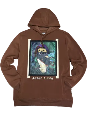 Rebel Minds Brown Men's Graphic Hoodies Heavy Blend Regular-Fit