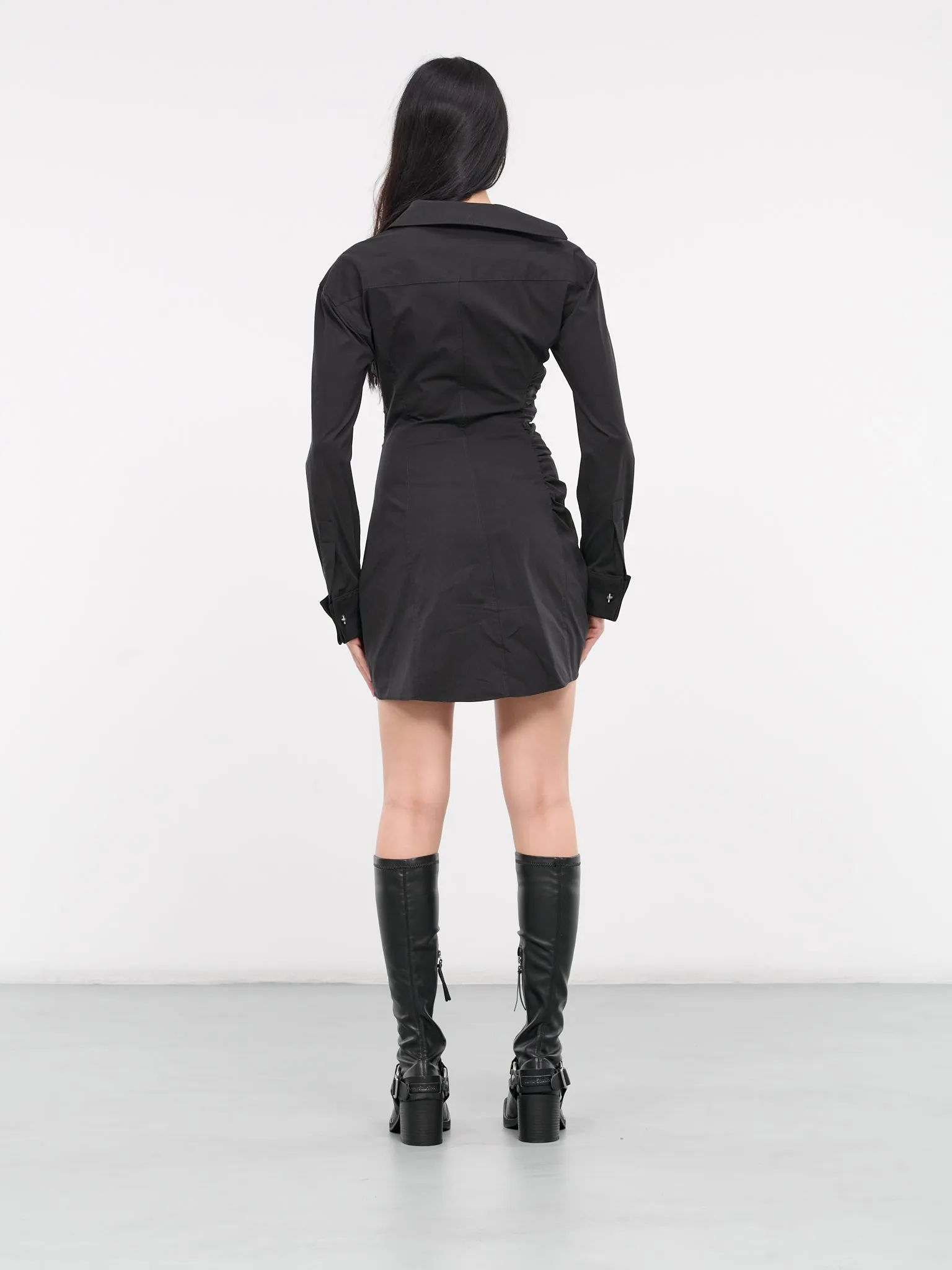 Safety Slider Gathered Dress (A9028-1000-BLACK)