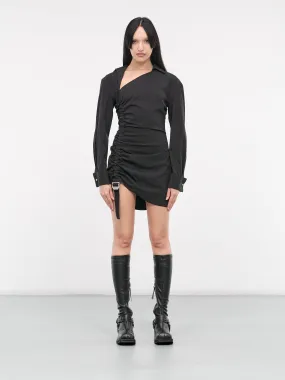 Safety Slider Gathered Dress (A9028-1000-BLACK)