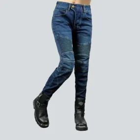 Sanded women's riding jeans