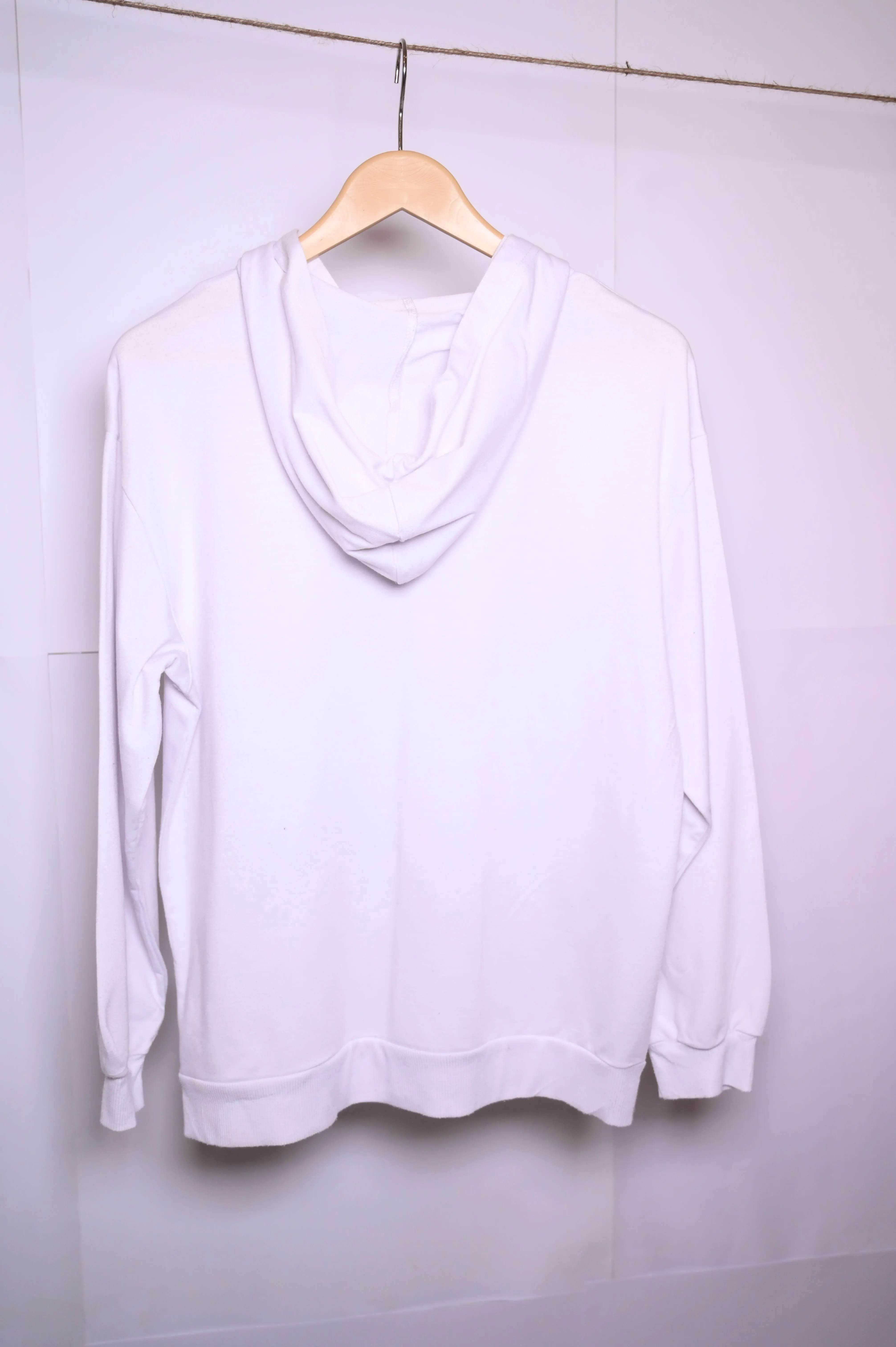 Shein White Hoodie - Medium