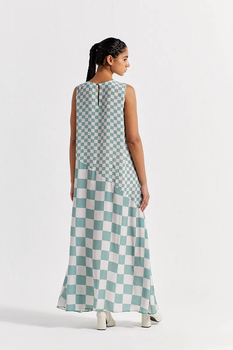 Sleeveless Asymmetric Dress - Jade