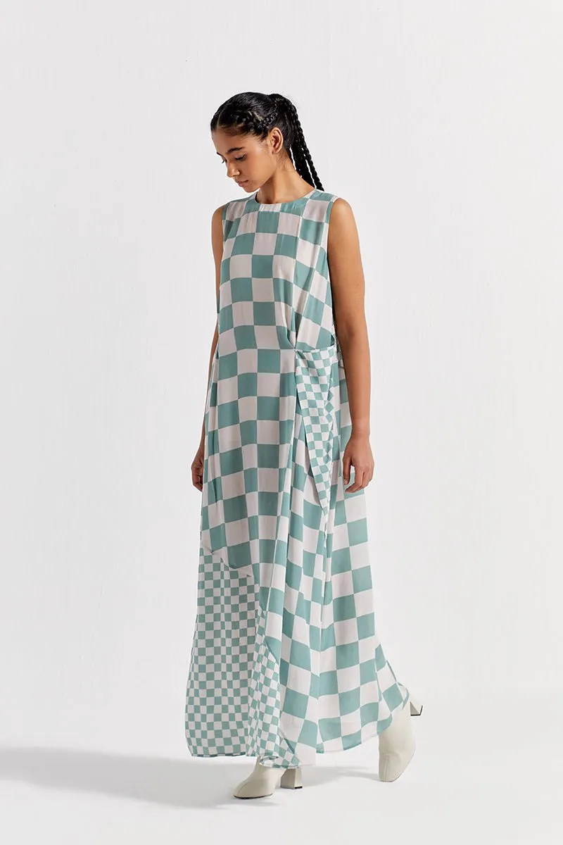 Sleeveless Asymmetric Dress - Jade