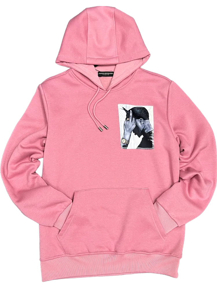 Tailored recreation Pink Men's Pullover Graphic Hoodies Heavy Blend