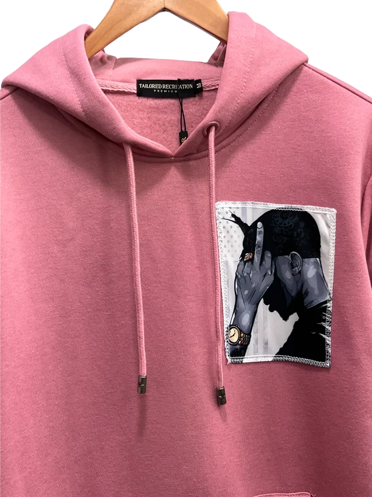 Tailored recreation Pink Men's Pullover Graphic Hoodies Heavy Blend