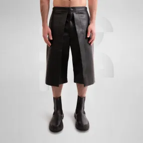 Vegan Leather Slit Shorts