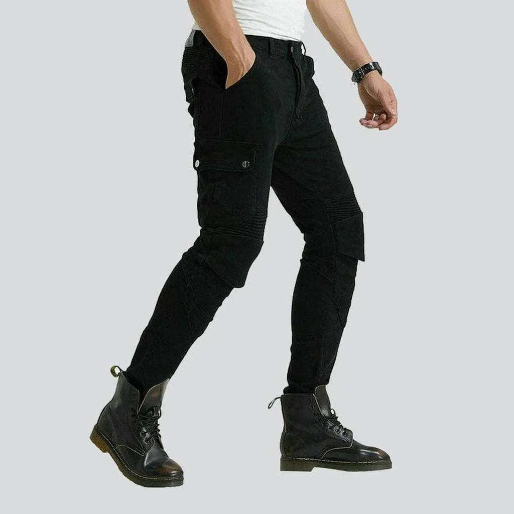 Wear resistant biker denim pants