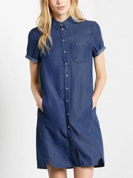 Wholesale Blue Shirt Dresses