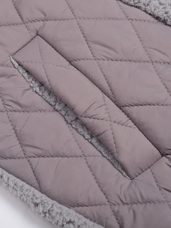 Winter Zip-Up Fluffy Plush Quilted Jacket